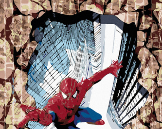 Malování podle čísel - SPIDERMAN 3D - 40x50 cm, vypnuté plátno na rám