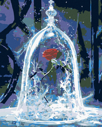 Malování podle čísel - RŮŽE POD POKLOPEM - 40x50 cm, bez rámu a bez vypnutí plátna