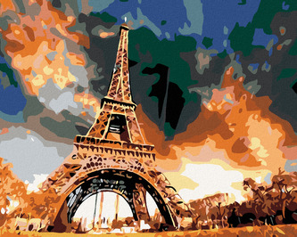 Malování podle čísel - EIFFELOVA VĚŽ - 80x100 cm, bez rámu a bez vypnutí plátna