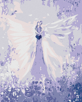 Malování podle čísel - ANDĚLÉ OD LENKY - EMBRACE ANGEL - 40x50 cm, bez rámu a bez vypnutí plátna