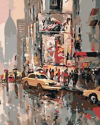 Malování podle čísel - AMERICKÉ TAXI - 40x50 cm, vypnuté plátno na rám