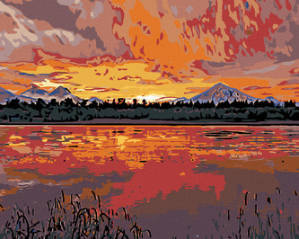 Malování podle čísel - KRÁSNÝ ZÁPAD SLUNCE - 80x100 cm, bez rámu a bez vypnutí plátna