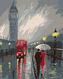 Malování podle čísel - BIG BEN V DEŠTI - 80x100 cm, vypnuté plátno na rám