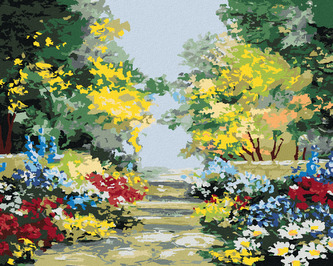 Malování podle čísel - OKRASNÉ KVĚTINY - 80x100 cm, vypnuté plátno na rám