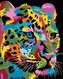 Malování podle čísel - BAREVNÝ LEOPARD - 80x100 cm, bez rámu a bez vypnutí plátna