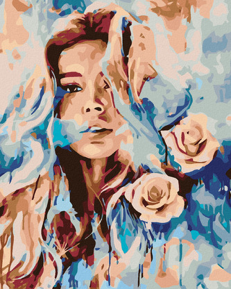 Malování podle čísel - RŮŽOVÁ ŽENA - 80x100 cm, bez rámu a bez vypnutí plátna