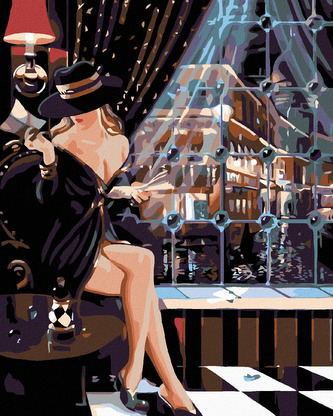 Malování podle čísel - SVŮDNÁ ŠACHISTKA - 80x100 cm, vypnuté plátno na rám