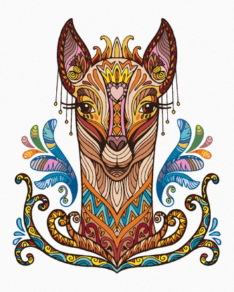 Malování podle čísel - MANDALA LAMA - 40x50 cm, bez rámu a bez vypnutí plátna