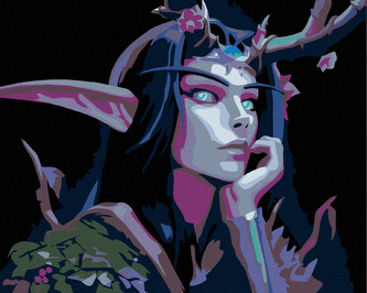 Malování podle čísel - NIGHT ELF - 80x100 cm, bez rámu a bez vypnutí plátna