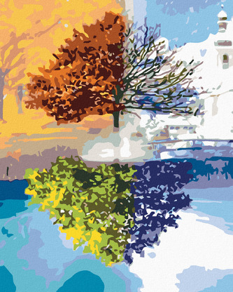 Malování podle čísel - CYKLUS V ROCE - 80x100 cm, vypnuté plátno na rám