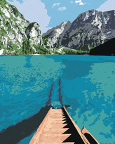 Malování podle čísel - SCHODY DO JEZERA - 80x100 cm, bez rámu a bez vypnutí plátna