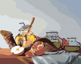 Malování podle čísel - ZÁTIŠÍ - 80x100 cm, vypnuté plátno na rám