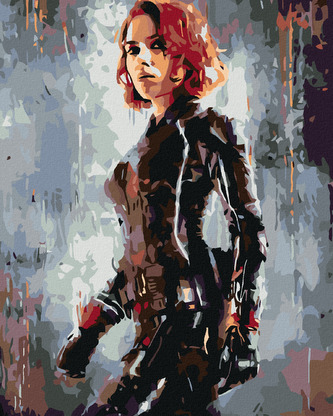 Malování podle čísel - AVENGERS BLACK WIDOW II - 80x100 cm, bez rámu a bez vypnutí plátna