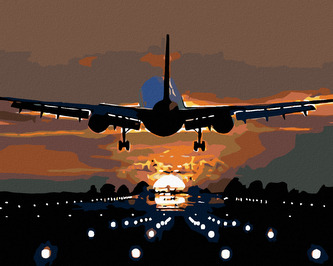 Malování podle čísel - LETÍME ZA SLUNÍČKEM - 40x50 cm, bez rámu a bez vypnutí plátna