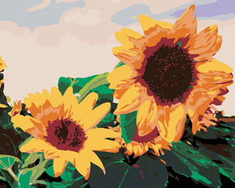 Malování podle čísel - SLUNEČNICE I. - 80x100 cm, bez rámu a bez vypnutí plátna