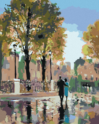 Malování podle čísel - NA PROCHÁZCE V PARKU - 80x100 cm, bez rámu a bez vypnutí plátna