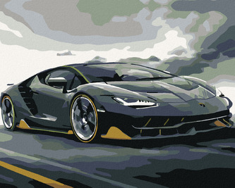Malování podle čísel - LAMBORGHINI - 80x100 cm, bez rámu a bez vypnutí plátna