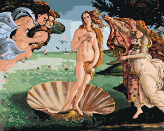 Malování podle čísel - ZROZENI VENUŠE (S. BOTTICELLI) - 80x100 cm, vypnuté plátno na rám