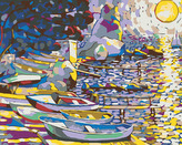 Malování podle čísel - PRAMICE U VODY - 80x100 cm, bez rámu a bez vypnutí plátna