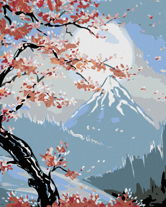 Malování podle čísel - JARO V HORÁCH - 80x100 cm, bez rámu a bez vypnutí plátna