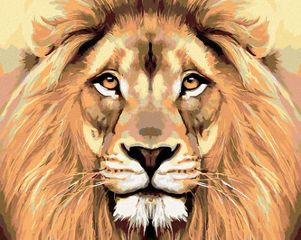 Malování podle čísel - LVÍ POHLED - 80x100 cm, bez rámu a bez vypnutí plátna