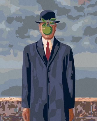 Malování podle čísel - SYN ČLOVĚKA (RENÉ MAGRITTE) - 80x100 cm, vypnuté plátno na rám