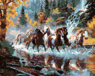 Malování podle čísel - STÁDO STRAKÁČŮ - 40x50 cm, vypnuté plátno na rám