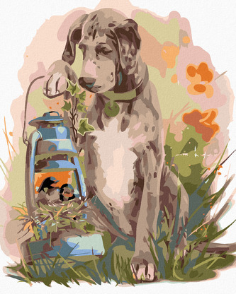 Malování podle čísel - OHAŘ S PTÁČKY - 40x50 cm, vypnuté plátno na rám