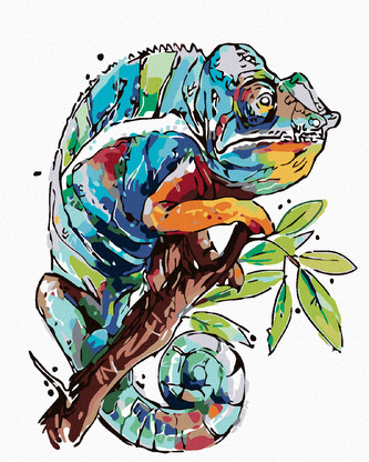 Malování podle čísel - CHAMELEON - 40x50 cm, bez rámu a bez vypnutí plátna
