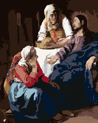 Malování podle čísel - KRISTUS U MARIE A MARTY (J. VERMEER) - 40x50 cm, vypnuté plátno na rám