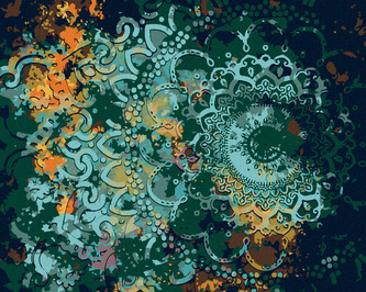 Malování podle čísel - ABSTRAKTNÍ MANDALA - 80x100 cm, vypnuté plátno na rám