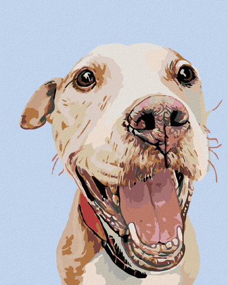 Malování podle čísel - ŠŤASTNÝ HAFAN - 80x100 cm, vypnuté plátno na rám