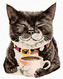 Malování podle čísel - KOČKA A KÁVA (HOLLY SIMENTAL) - 40x50 cm, vypnuté plátno na rám