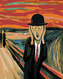 Malování podle čísel - VÝKŘIK A KLOBOUK - INSPIRACE E. MUNCH - 40x50 cm, bez rámu a bez vypnutí plátna