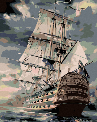 Malování podle čísel - LOĎ - 80x100 cm, vypnuté plátno na rám