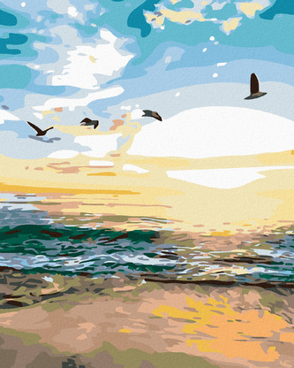 Malování podle čísel - RACKOVÉ NAD PÍSKEM - 40x50 cm, bez rámu a bez vypnutí plátna