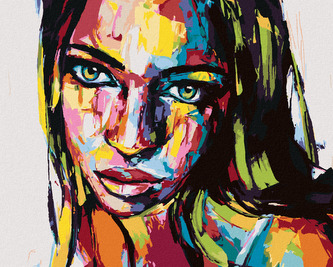 Malování podle čísel - PORTRÉT BAREVNÁ ŽENA III - 40x50 cm, vypnuté plátno na rám