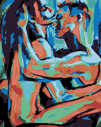 Malování podle čísel - BAREVNÍ MILENCI - 40x50 cm, bez rámu a bez vypnutí plátna