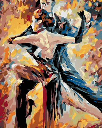 Malování podle čísel - TANEČNÍ PÁR - 40x50 cm, vypnuté plátno na rám