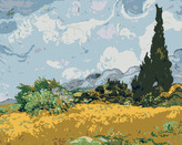 Malování podle čísel - STROMY NA LOUCE - 80x100 cm, bez rámu a bez vypnutí plátna