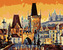 Malování podle čísel - KARLŮV MOST - 80x100 cm, vypnuté plátno na rám