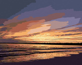 Malování podle čísel - ROMANTICKÝ ZÁPAD SLUNCE - 80x100 cm, vypnuté plátno na rám