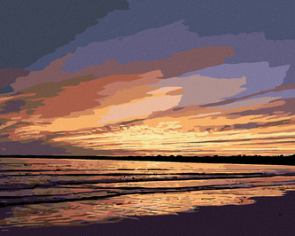 Malování podle čísel - ROMANTICKÝ ZÁPAD SLUNCE - 80x100 cm, vypnuté plátno na rám