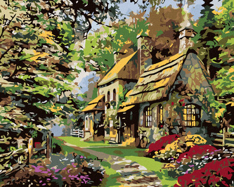 Malování podle čísel - POHÁDKOVÁ CHALOUPKA - 40x50 cm, vypnuté plátno na rám