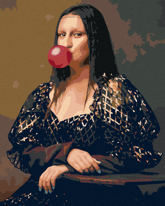 Malování podle čísel - MONA LISA S BUBLINOU - 40x50 cm, vypnuté plátno na rám