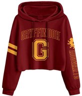 Dámská croptop mikina Harry Potter: Nebelvírský vysokoškolský styl (M) červená