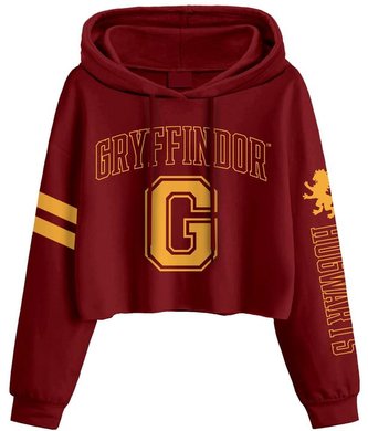 Dámská croptop mikina Harry Potter: Nebelvírský vysokoškolský styl (M) červená