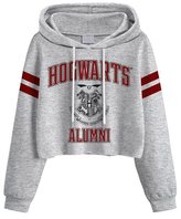 Dámská croptop mikina Harry Potter: Bradavický vysokoškolský styl (M) šedá