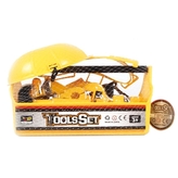 Kufřík s nářadím a přilbou v síťce