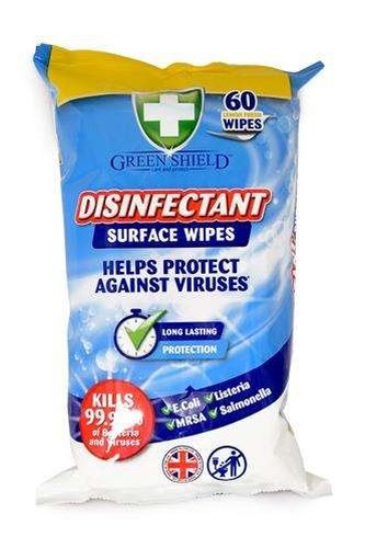 Green Shield Disinfectant 60ks - Antibakteriální vlhčené ubrousky